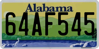 AL license plate 64AF545