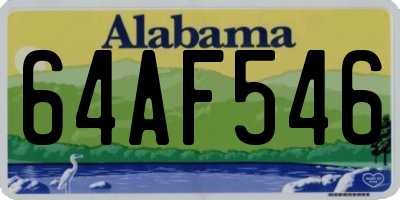 AL license plate 64AF546