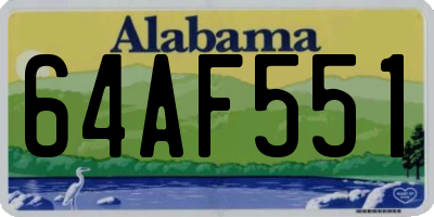 AL license plate 64AF551