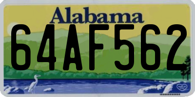 AL license plate 64AF562