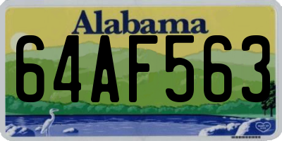 AL license plate 64AF563