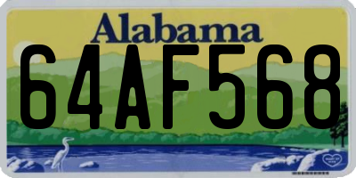 AL license plate 64AF568