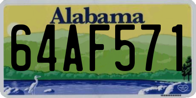 AL license plate 64AF571