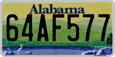 AL license plate 64AF577