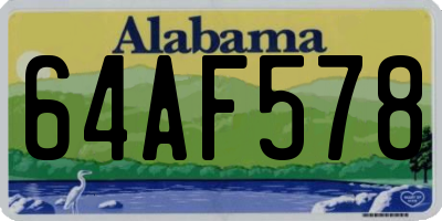 AL license plate 64AF578