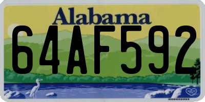 AL license plate 64AF592