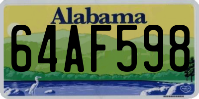 AL license plate 64AF598