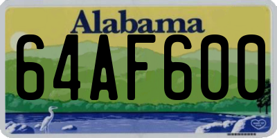 AL license plate 64AF600