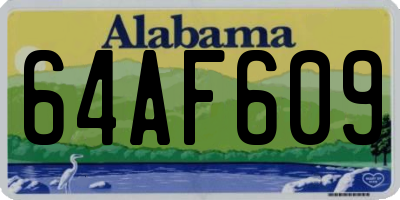 AL license plate 64AF609