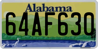 AL license plate 64AF630