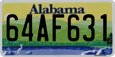 AL license plate 64AF631