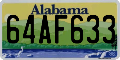 AL license plate 64AF633