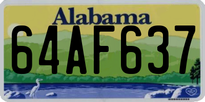AL license plate 64AF637