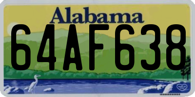 AL license plate 64AF638