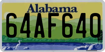 AL license plate 64AF640
