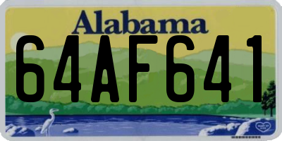 AL license plate 64AF641
