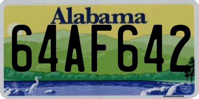 AL license plate 64AF642