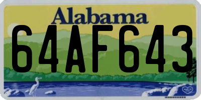 AL license plate 64AF643