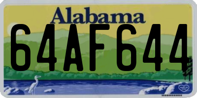 AL license plate 64AF644