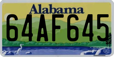 AL license plate 64AF645