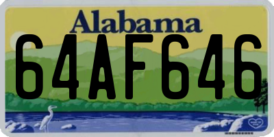 AL license plate 64AF646