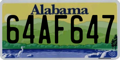 AL license plate 64AF647