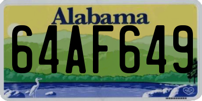 AL license plate 64AF649
