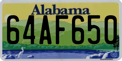AL license plate 64AF650