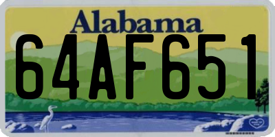 AL license plate 64AF651