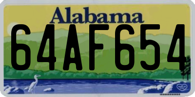 AL license plate 64AF654