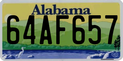 AL license plate 64AF657