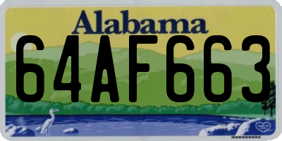 AL license plate 64AF663