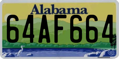 AL license plate 64AF664