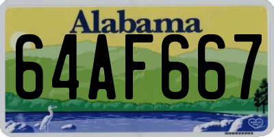 AL license plate 64AF667