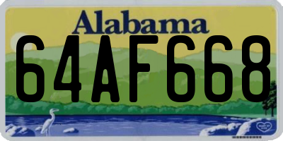 AL license plate 64AF668