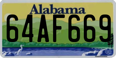 AL license plate 64AF669