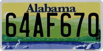 AL license plate 64AF670