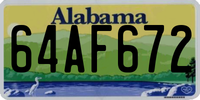 AL license plate 64AF672