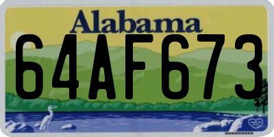 AL license plate 64AF673