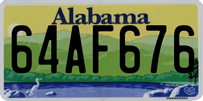 AL license plate 64AF676