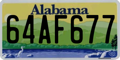 AL license plate 64AF677