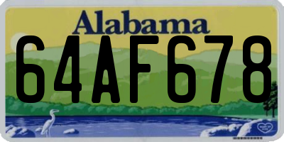 AL license plate 64AF678