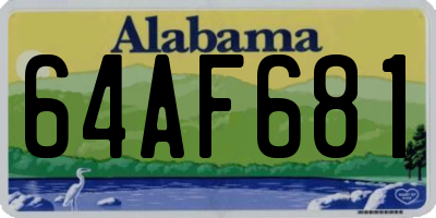 AL license plate 64AF681
