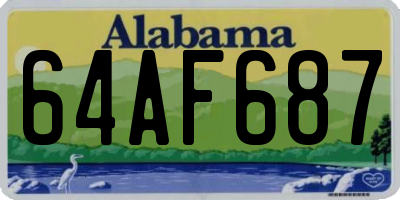 AL license plate 64AF687