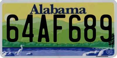 AL license plate 64AF689
