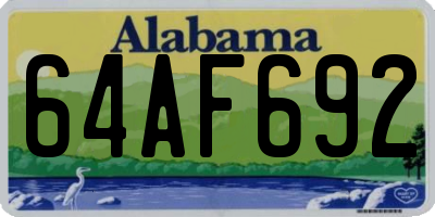 AL license plate 64AF692