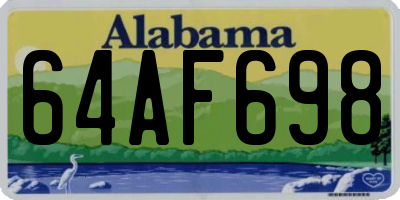 AL license plate 64AF698