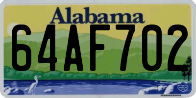 AL license plate 64AF702