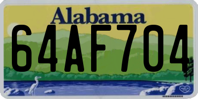 AL license plate 64AF704