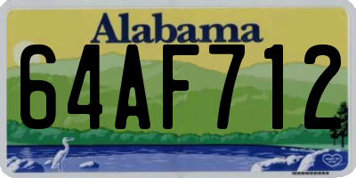 AL license plate 64AF712